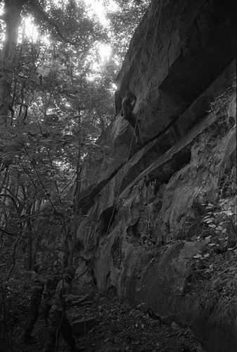 Survival school students learn to rappel, Liberal, 1982