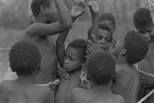 Children boxing, San Basilio del Palenque, ca. 1978