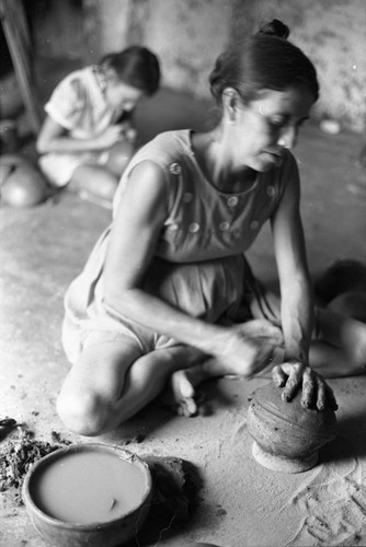 Artisan at work, La Chamba, Colombia, 1975