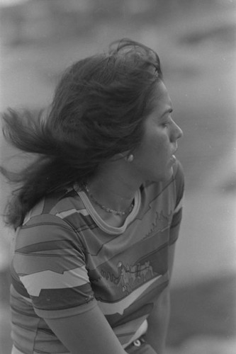 Woman close-up portrait, San Basilio de Palenque, 1976