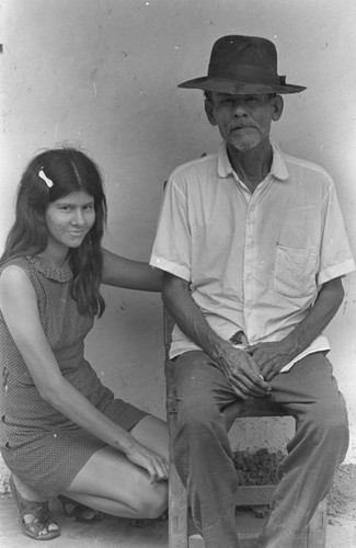 Portrait of Man and a young woman, La Chamba, Colombia, 1975