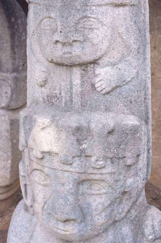 Double guardian stone statue, San Agustín, Colombia, 1975