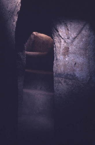 The entrance to a hypogeum, Tierradentro, Colombia, 1975