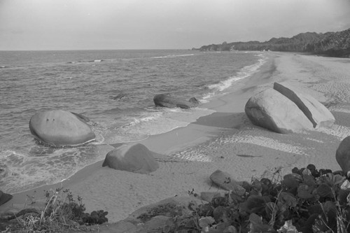 The coastline at Playa Cañaveral, Tayrona, Colombia, 1976