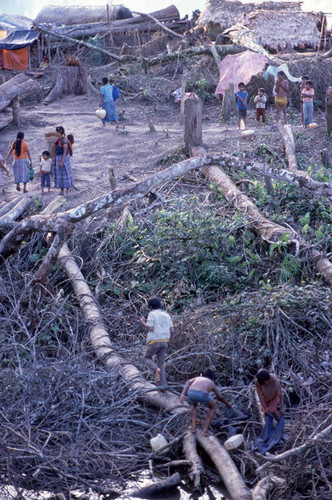 Guatemalan refugees at a river, Puerto Rico, ca. 1983