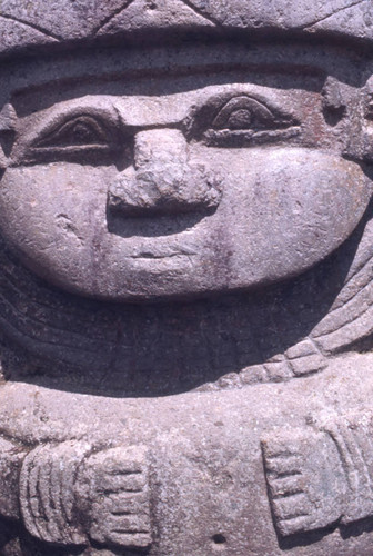 Stone statue of a woman, San Agustín, Colombia, 1975