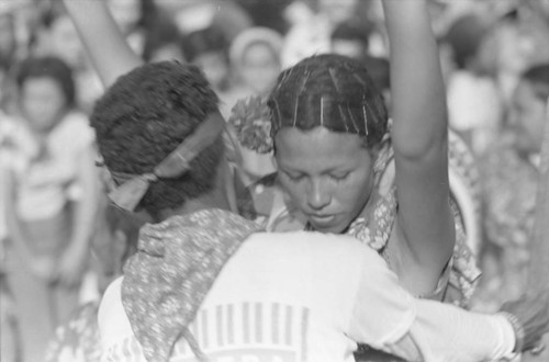 Dancers performing in the street, Barranquilla, Colombia, 1977