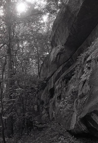 Survival school students learn to rappel, Liberal, 1982