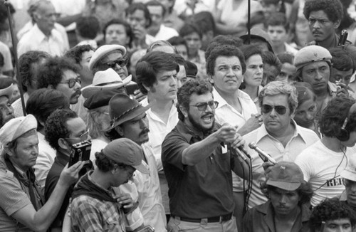 Junta members at a rally, Managua, 1979