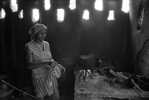 Woman cooking a turtle, San Basilio de Palenque, 1977