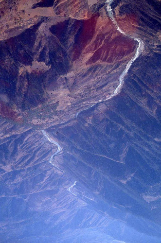 Aerial view of the mountainous landscape, Guatemala, 1982