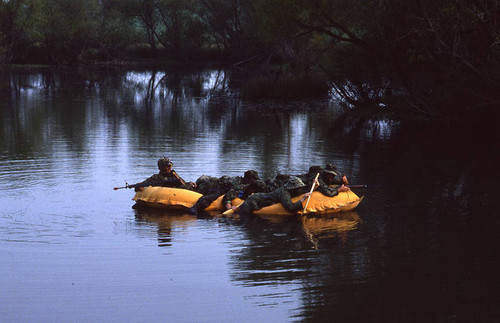 Survival school students attempt a beachhead assault, Liberal, 1982