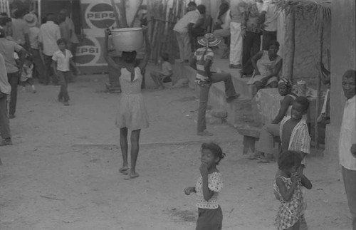 Street scene with people, San Basilio de Palenque, 1975