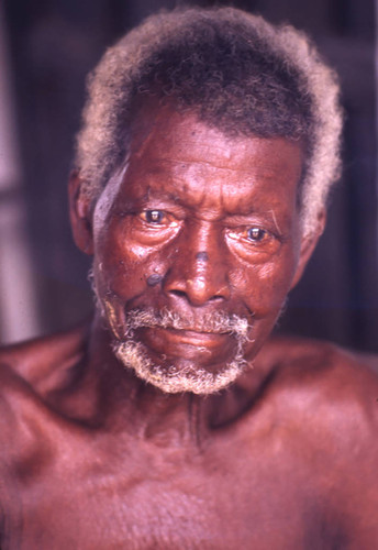 Man close-up, San Basilio de Palenque, 1976