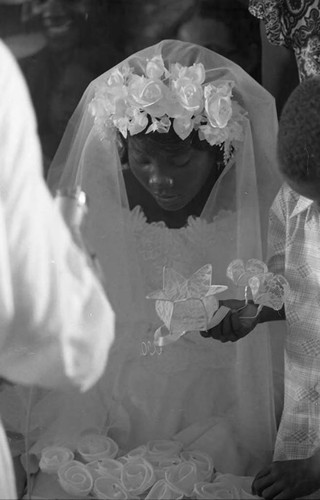 Bride during wedding, San Basilio de Palenque, 1975