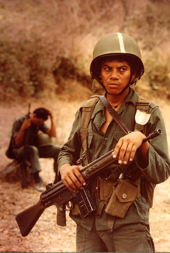 Soldier on patrol, El Salvador, ca. 1981