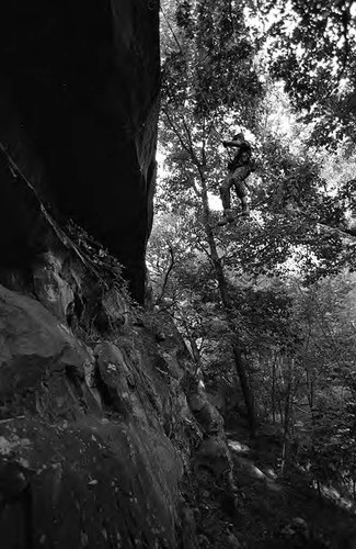 Survival school students learn to rappel, Liberal, 1982