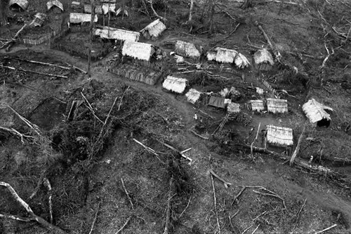 Aerial view of refugee camp, Chiapas, 1983