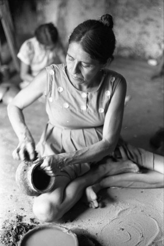 Artisan at work, La Chamba, Colombia, 1975