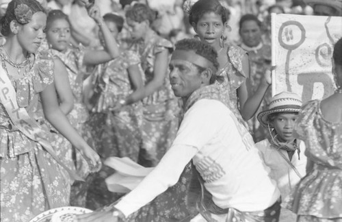 Dancers performing in the street, Barranquilla, Colombia, 1977