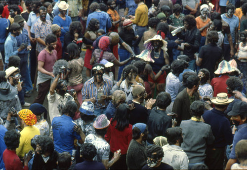 Crowd at the Blacks and Whites Carnival, Nariño, Colombia, 1979