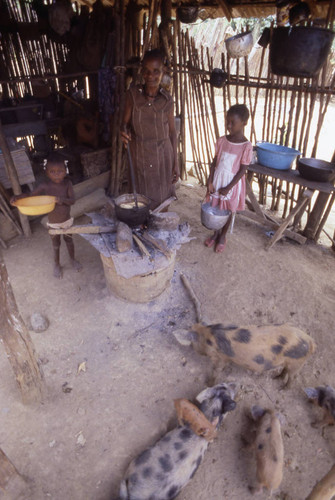 Woman stirring a pot, San Basilio de Palenque, 1976