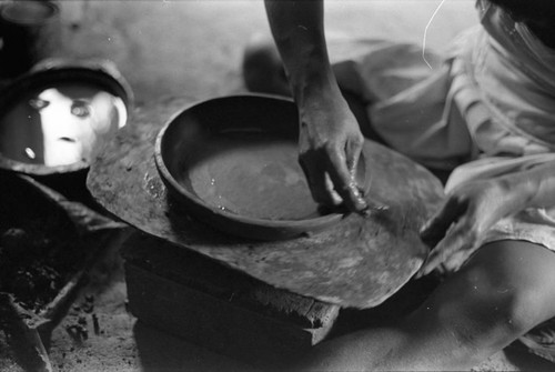 Woman making pottery, La Chamba, Colombia, 1975