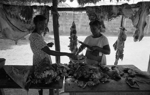 Woman selling meat, San Basilio de Palenque, 1976