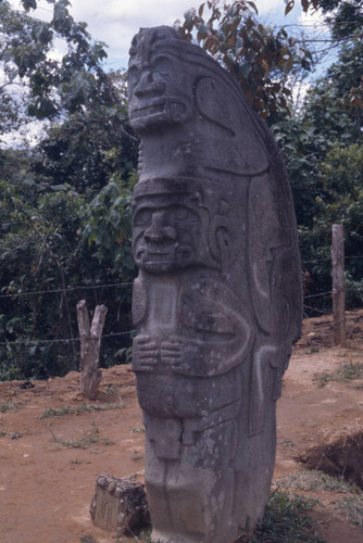 Double guardian stone statue, San Agustín, Colombia, 1975