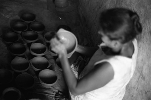 Artisan at work, La Chamba, Colombia, 1975