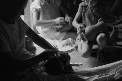 Women making pottery, La Chamba, Colombia, 1975