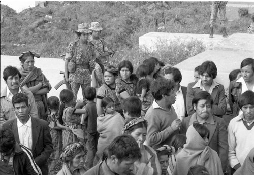 Mayan civilians at a cemetery, Chimaltenango, 1982