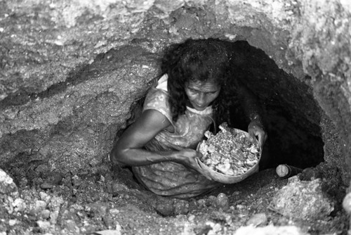 Women extracting clay, La Chamba, Colombia, 1975