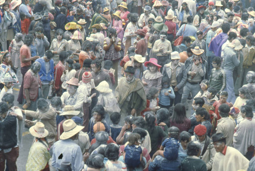 Large crowd at the Blacks and Whites Carnival, Nariño, Colombia, 1979