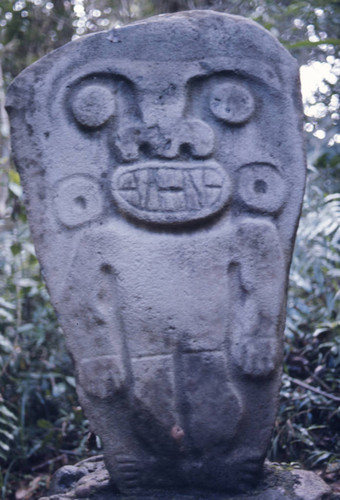 Carved stone slab, San Agustín, Colombia, 1975