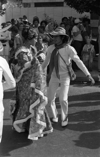 Dancers performing in the street, Barranquilla, Colombia, 1977