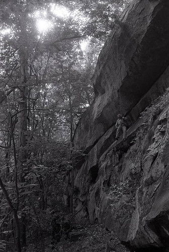 Survival school students learn to rappel, Liberal, 1982