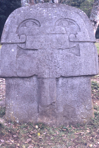 Carved stone slab, San Agustín, Colombia, 1975