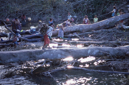 Guatemalan refugees at a river, Puerto Rico, ca. 1983