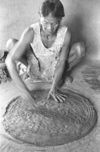 Woman making pottery, La Chamba, Colombia, 1975