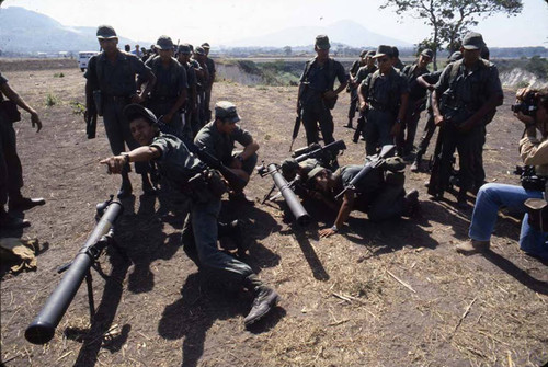 Cadets train with an m67 recoilless rifle, Ilopango, San Salvador, 1983