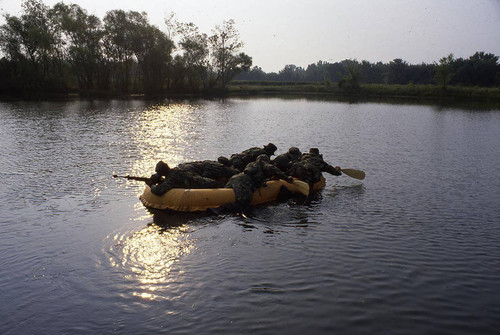 Survival school students attempt a beachhead assault, Liberal, 1982