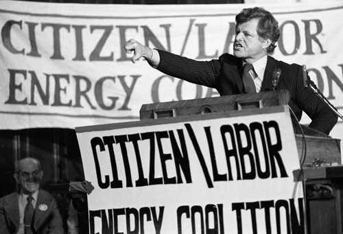 Ted Kennedy at podium, Philadelphia, 1980