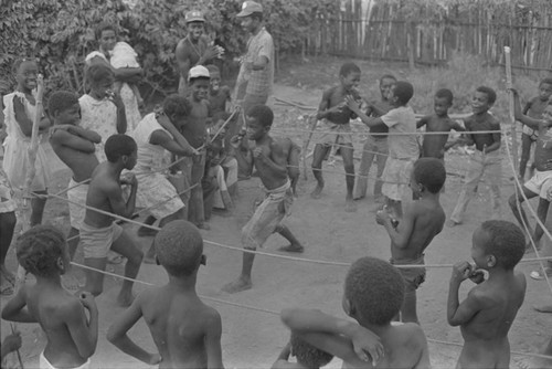 Children boxing inside ring, San Basilio del Palenque, ca. 1978