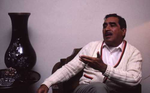 Presidential candidate Mario Sandoval Alarcón at his home, Guatemala City, 1982