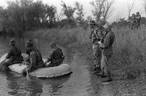 Survival school students in a raft, Liberal, 1982