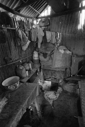 Rooster in a house, San Basilio de Palenque, Colombia, 1977