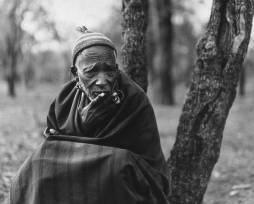 Maasai elder in village, Tanzania, 1979