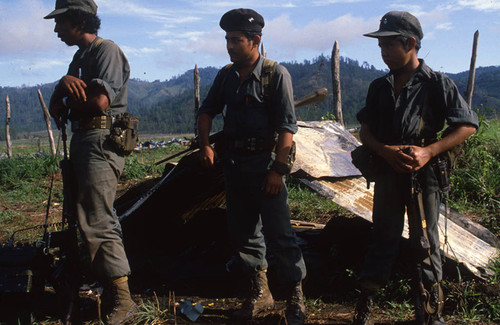 Three young Contra soldiers, Nicaragua, 1983