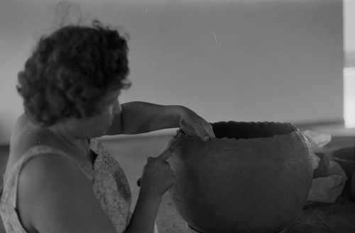 Artisan at work, La Chamba, Colombia, 1975